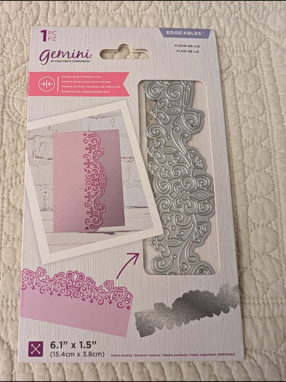 Gemini Edge'ables Fleur-de-Lis Pink Decorative Border Die